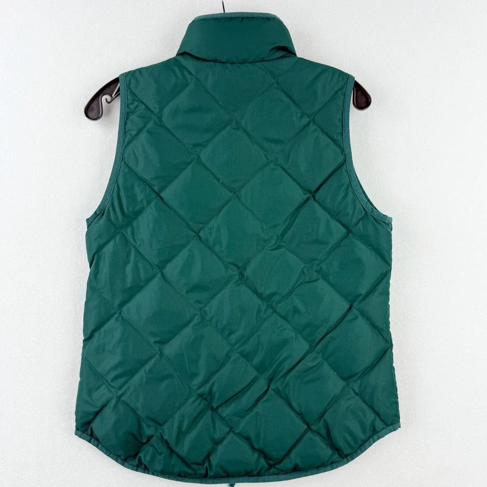 J.Crew Quilted Down Puffer Vest‎ Size XS Womens Pine Green